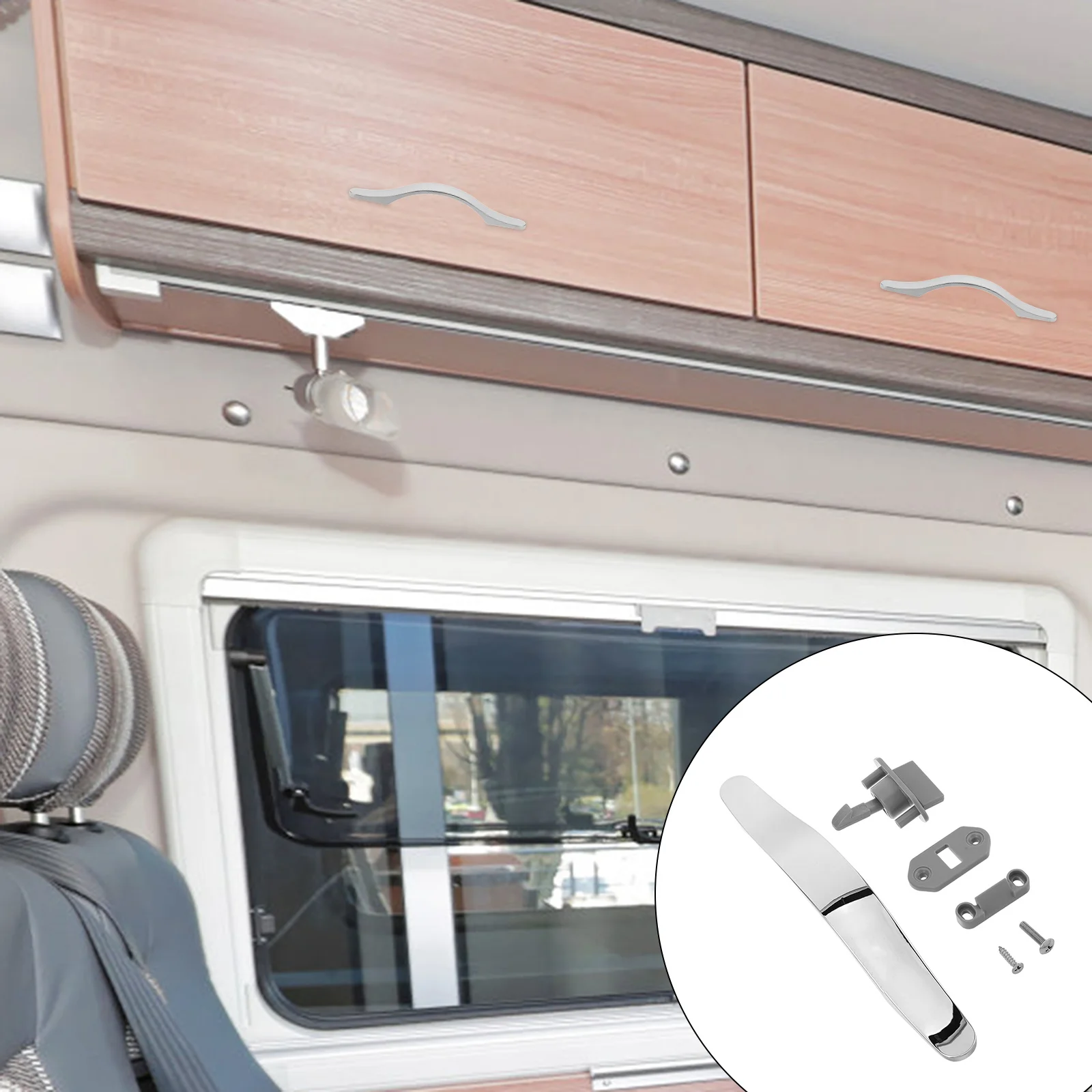 

Anti Slip Rv Cabinet Handle Lock Set Durable Door Latch for Camper Trailer Marine Furniture Closet Drawer Safety