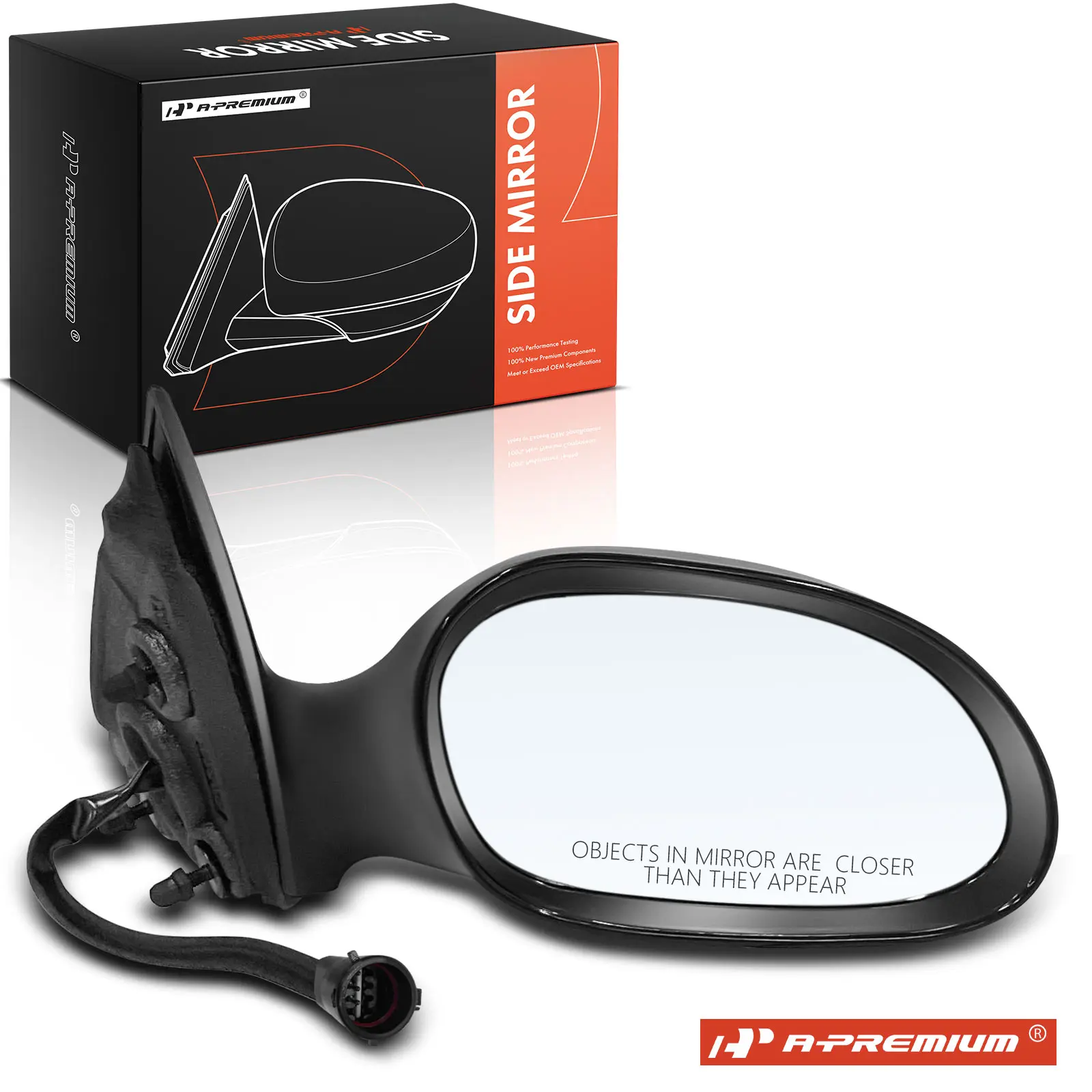 A-Premium Passenger Side Power Door Mirror for Ford Taurus 1996-1999 Mercury Sable 1996-1999 Non-Folding Smooth Black