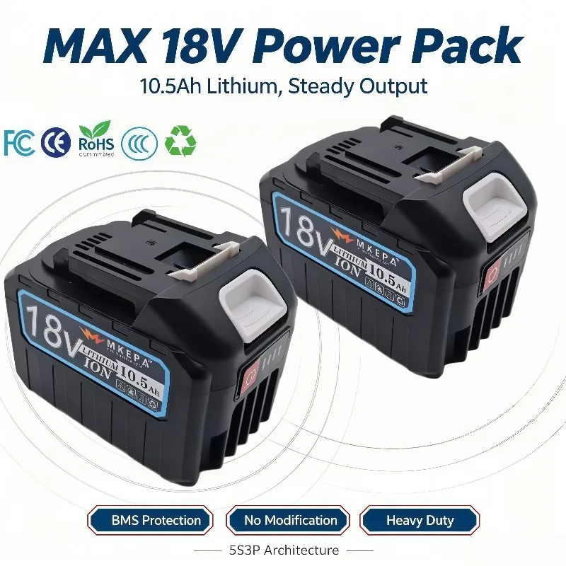 928VF Battery Cells with 5S3P Precision Architecture, 18V Power Supply 10.5Ah Energy for Continuous Operation