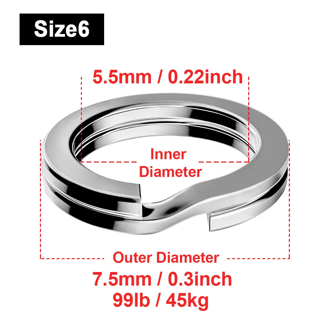 FishTrip 30-50 stks/partij Split Ring Vissen Lokken Connector 3-12mm Rvs Terminal Tackles Vissen medeplichtige Zoutwater