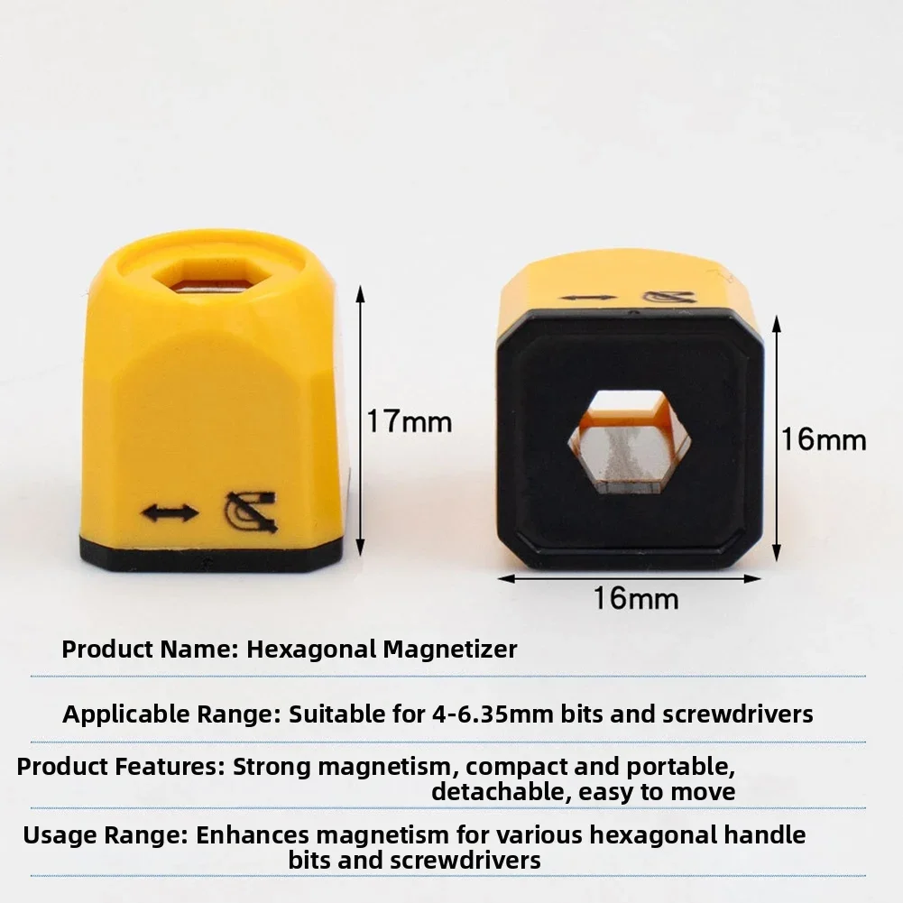 Magnetic Bit Holder Adapter For Screwdrivers 4mm To 6.35mm Hex Bits Compact Portable Easy To Use Magnet Control