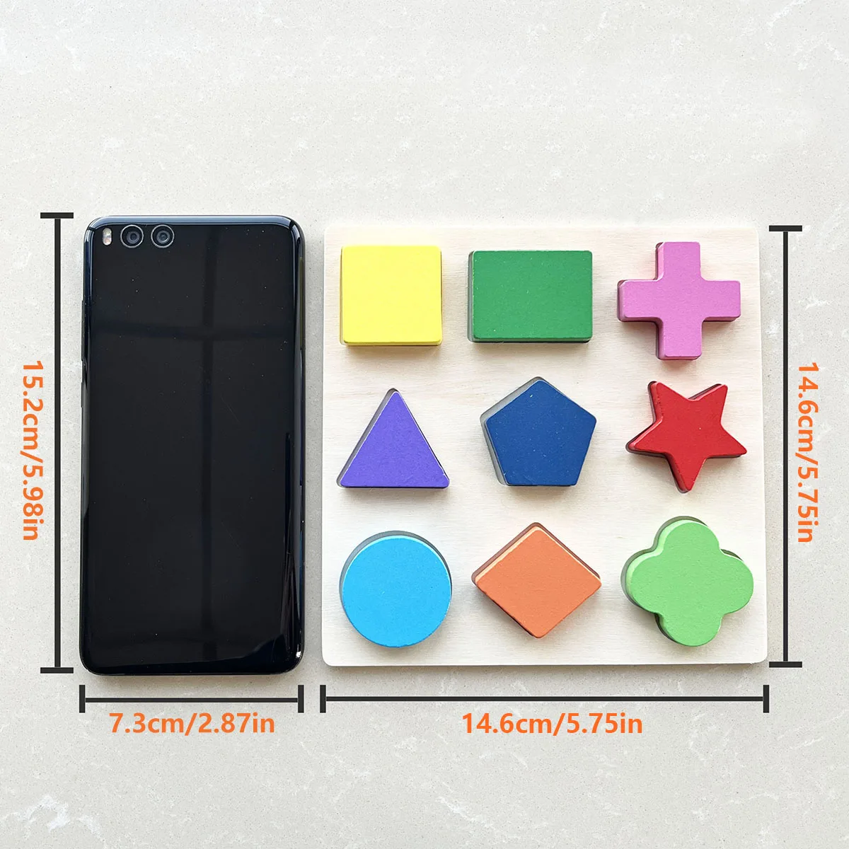 1 pz 14.6 cm/5.75in Puzzle 3D In Legno Puzzle Giochi Montessori Per Bambini Forme Geometriche Colore Apprendimento Giocattoli Educativi per I Bambini