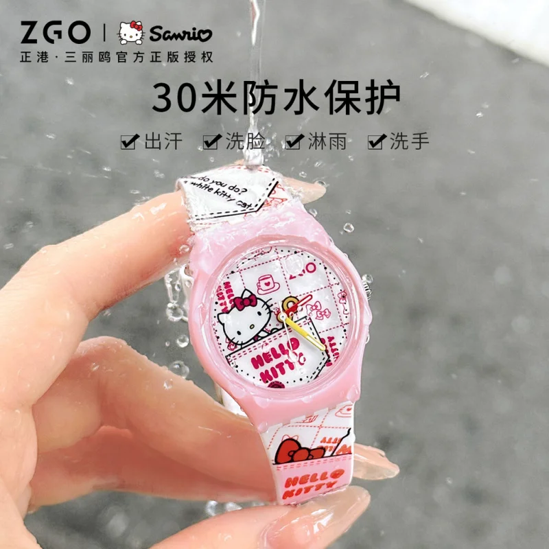 ZGO Sanrio HelloKitty KidsWatch for Girls and Students  Cute Waterproof Quartz Wristwatch Gift 8681