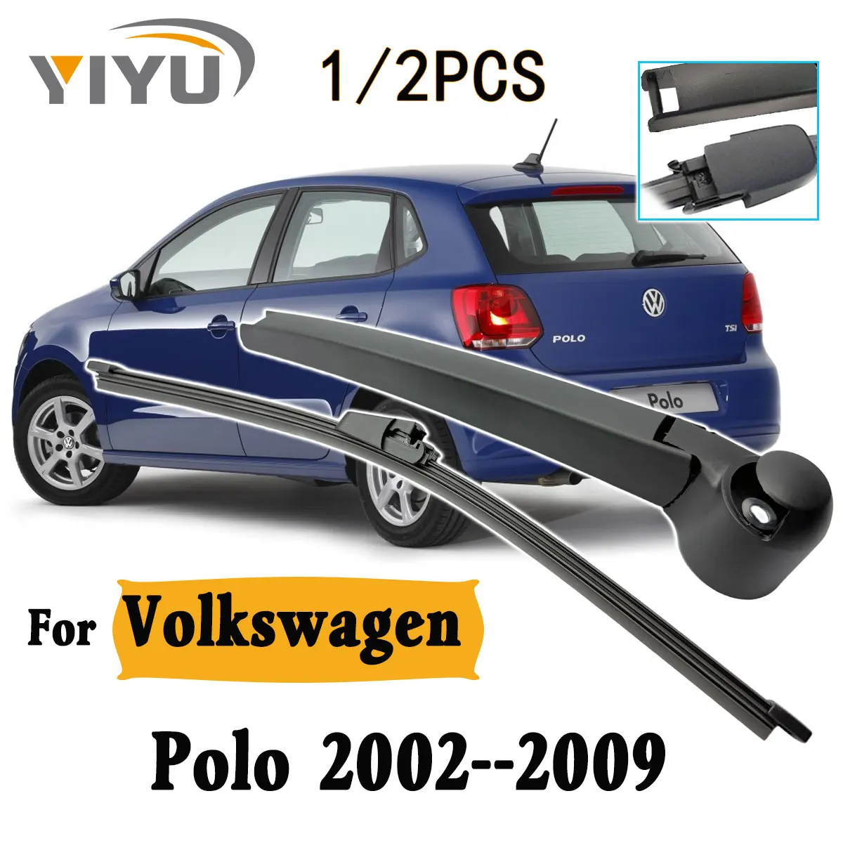 1/2PCS Heckscheibe Wischerblatt Wischerarm Kit Für Volkswagen Polo 2002-2009 Windschutzscheibe Windschutz Heckscheibe Zubehör