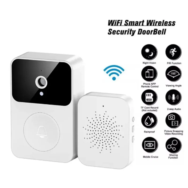 Smart Wireless Wifi Video Doorbell Waterproof 1080P HD Video Doorbell With Camera HD Infrared Night Vision Camera