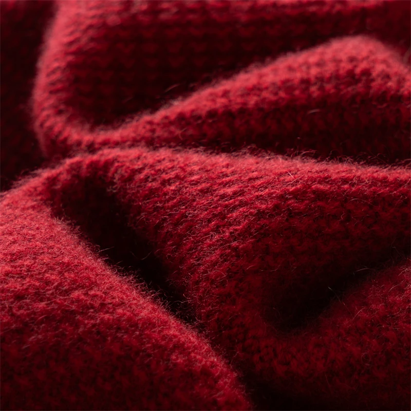 Men's Zippered Thick Cashmere Cardigan Sweater Jacket 100% Knitted Winter Warmth Clothing for Christmas