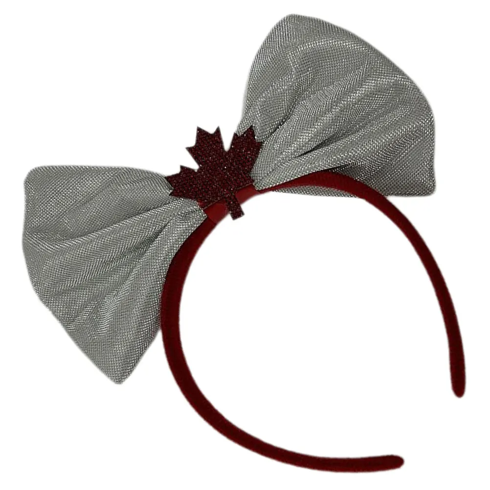 

Glitter Leaf Bow Headband Anti-slip Women Hair Decor Cloth Material Festive Girl Headdress Lightweight Comfortable