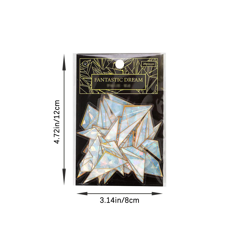 20 قطعة من سلسلة Dreamland Fantasy ثلاثية الأبعاد مطلية بالذهب، مجموعة ملصقات PET الخفيفة، ملصقات حقيبة يد Dreamland الرجعية #6
