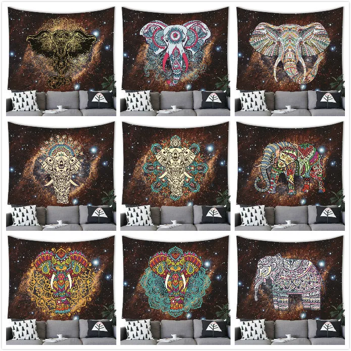 

Mandala Elephant Tapestry Colorful Tarot Elephant Wall Tapestry Decoration Home Sofa Living Room Bedroom Decor Wall Hanging