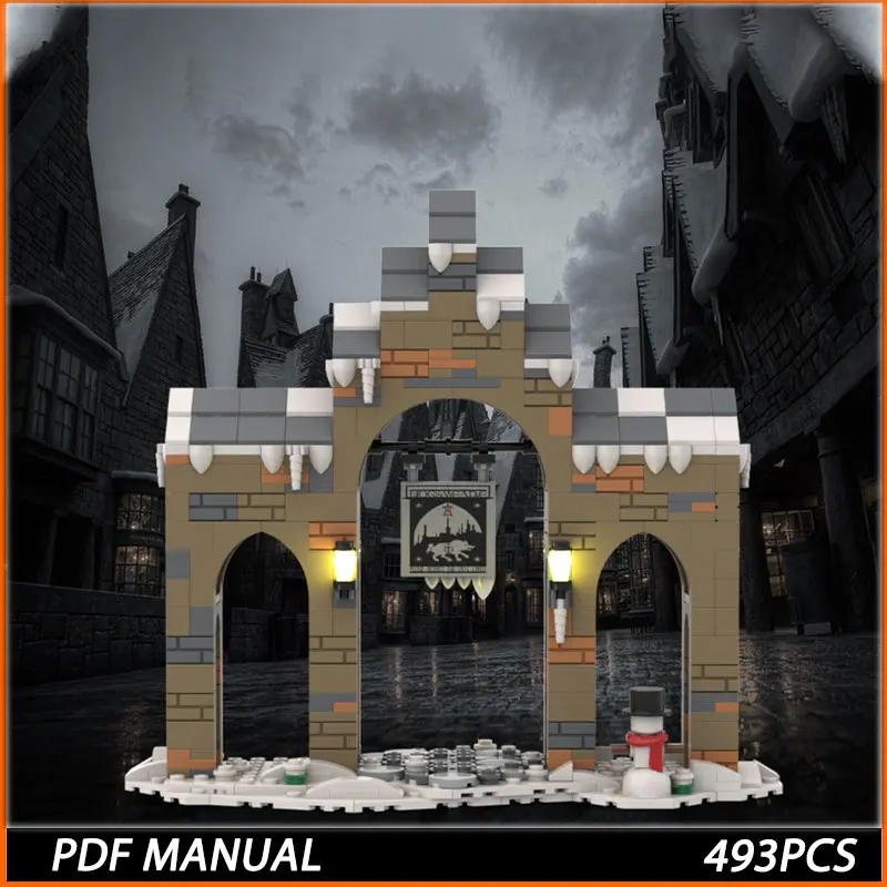 

MOC Building Bricks Magical Movie Model Snowy Village Entrance Modular Technology Gifts Holiday Assemble Children Toys Suit