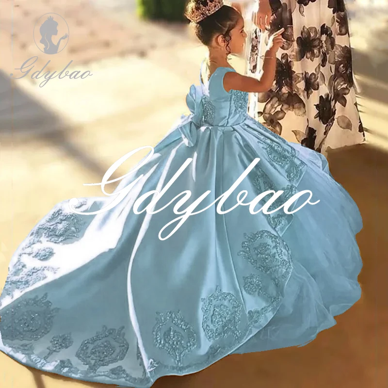 New Princess Girls Dress 2022 Summer Lace Bridesmaid Party Dress Flower Costume Kids Dresses For Girls Wedding Dress Vestido