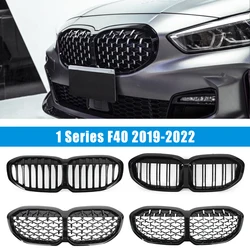 Car Front Kidney Grills Grille Black Gloss for BMW 1 Series F40 Tuning 118i 120i 128ti 130i M135i xDrive 2019 2020 2021 2022