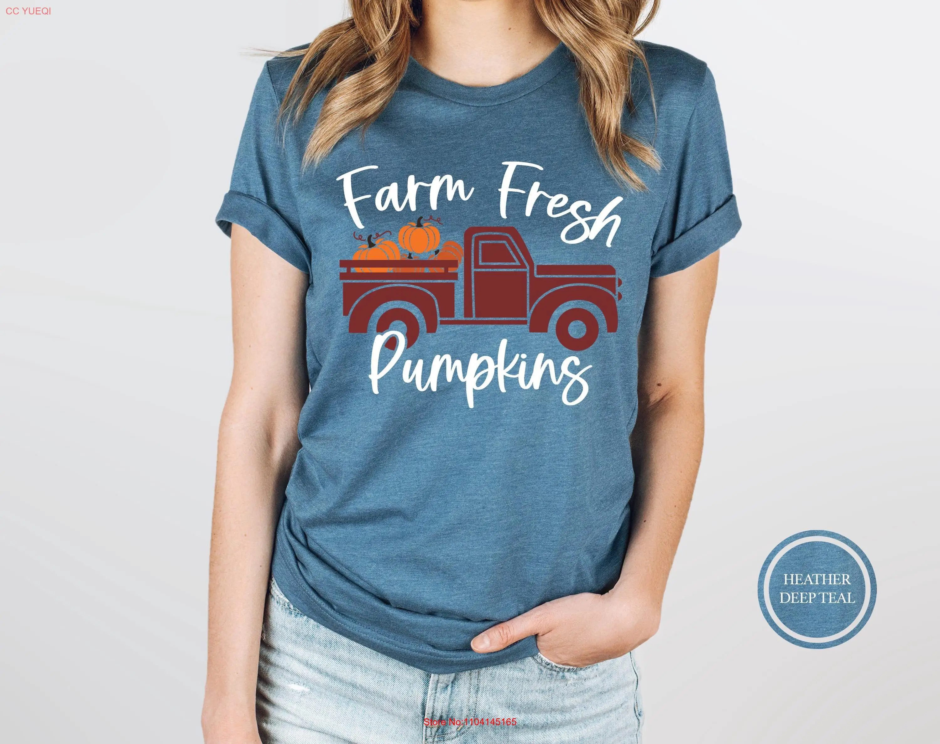 Farm Fresh Pumpkins T Shirtz Pumpkin Shirt Thankful Autumn Fall Outfit Pickup long or short sleeves