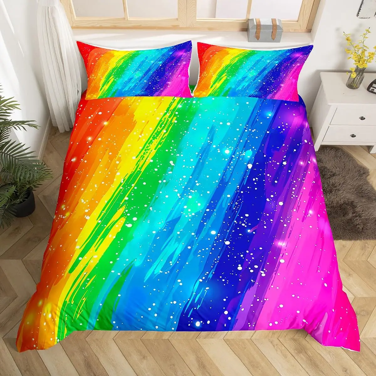 2/3pcs bedding set Digital Print Comfortable Duvet Cover for Home Bedroom Decoration, 1 Duvet Cover and 2pillowcase with Zippers