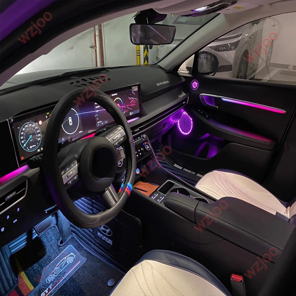 For Hyundai Sonata 11 2020-2024 Interior RGB Symphony LED Ambient Light Lamp Strip Screen+ APP Adjustable Lighting Patterns