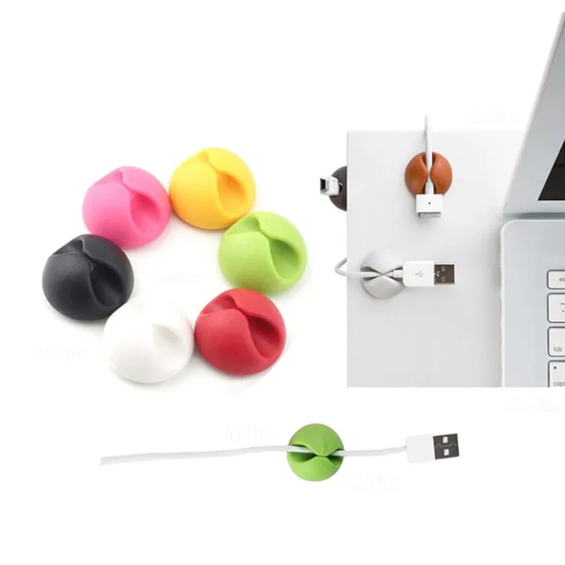 5pcs Slot Cable Organizer Silicone USB Cable Winder Desktop Tidy Management Clips portacavi per Mouse cuffie Wire