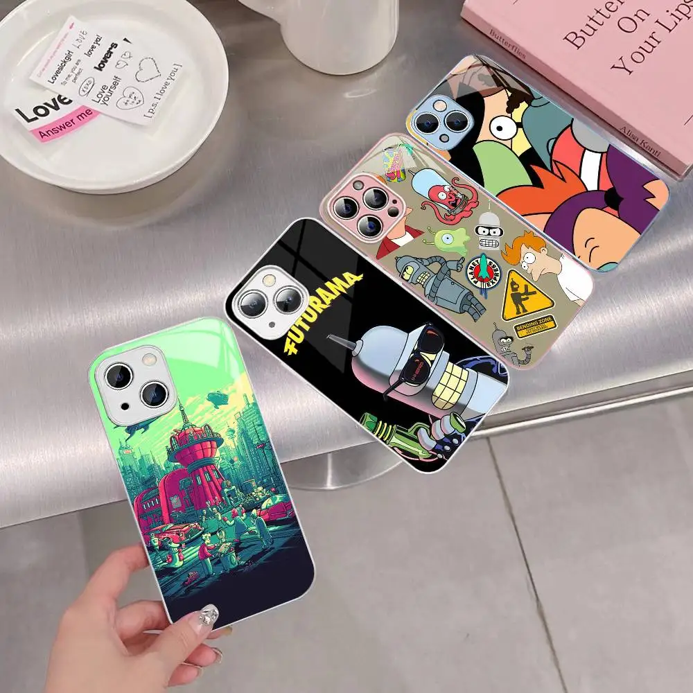Futurama Funny Animated For IPhone 14 13 12 Mini 11 Pro XS Max X XR 14 Plus Tempered Glass Cover