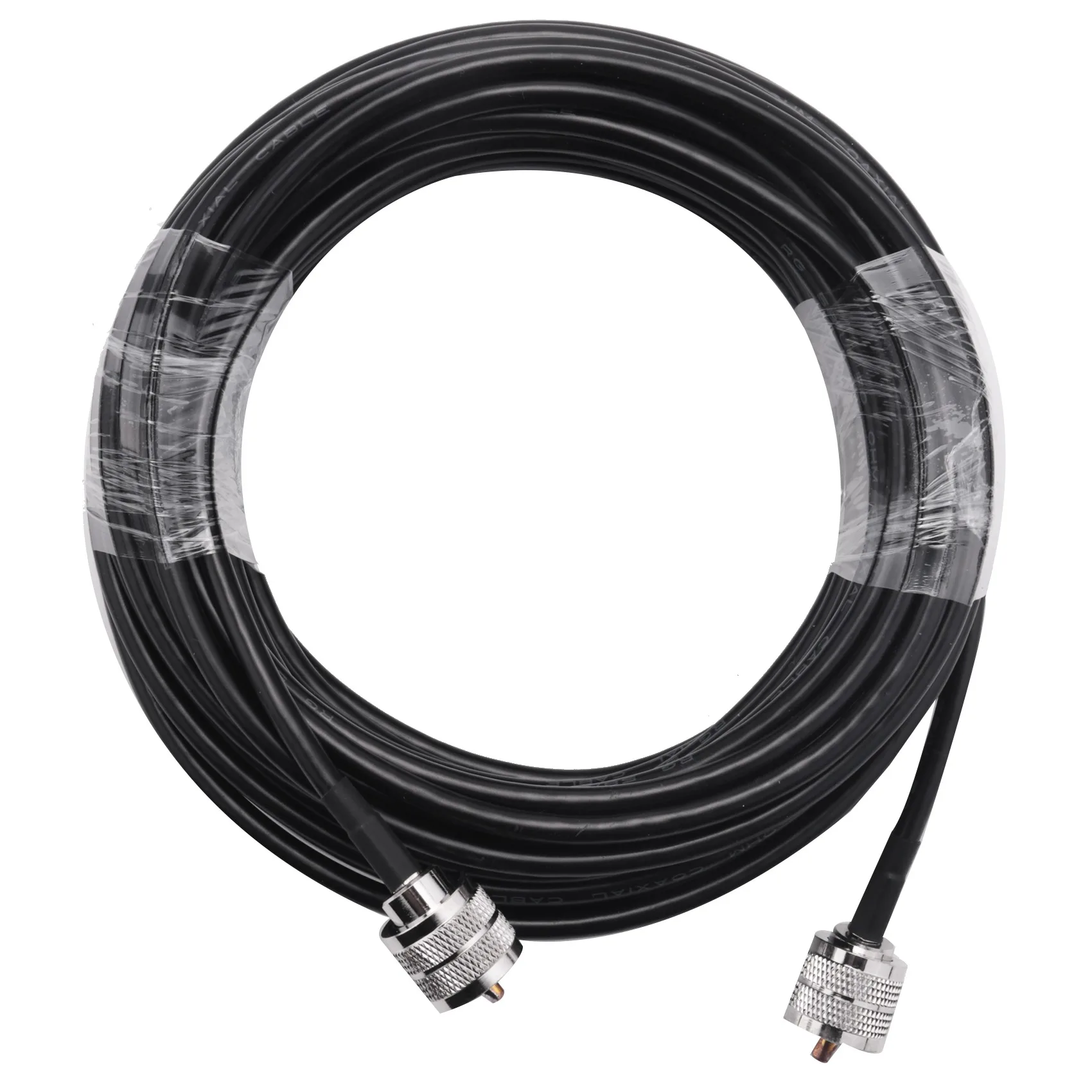 JHD 15M UHF Coaxial Cable RG58 Coax Cable PL259 Cable 50 Ohms CB Radio Antenna Cable UHF Male to UHF Male Low Loss UHF