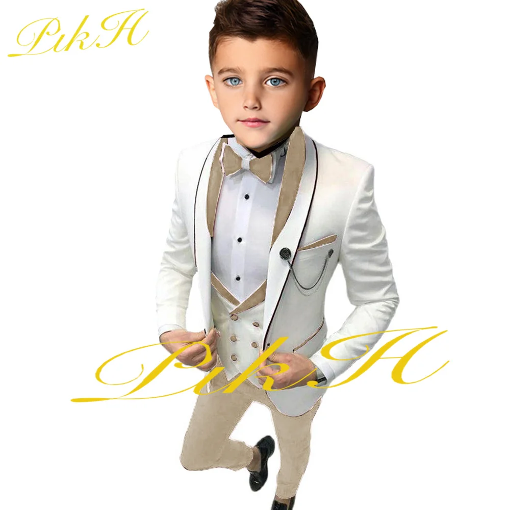 Boys Suit 3 Piece Wedding Tuxedo Kids Jacket Pants Vest Formal Party Dress Child Slim Fit Blazer roupa infantil pra menino