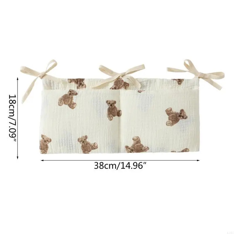 K1KC 베이비 침대 옆 주최자 가방 휴대용 기저귀 저장 가방 먹이 병 조직 가방 매달려 보관 가방 베이비 침구