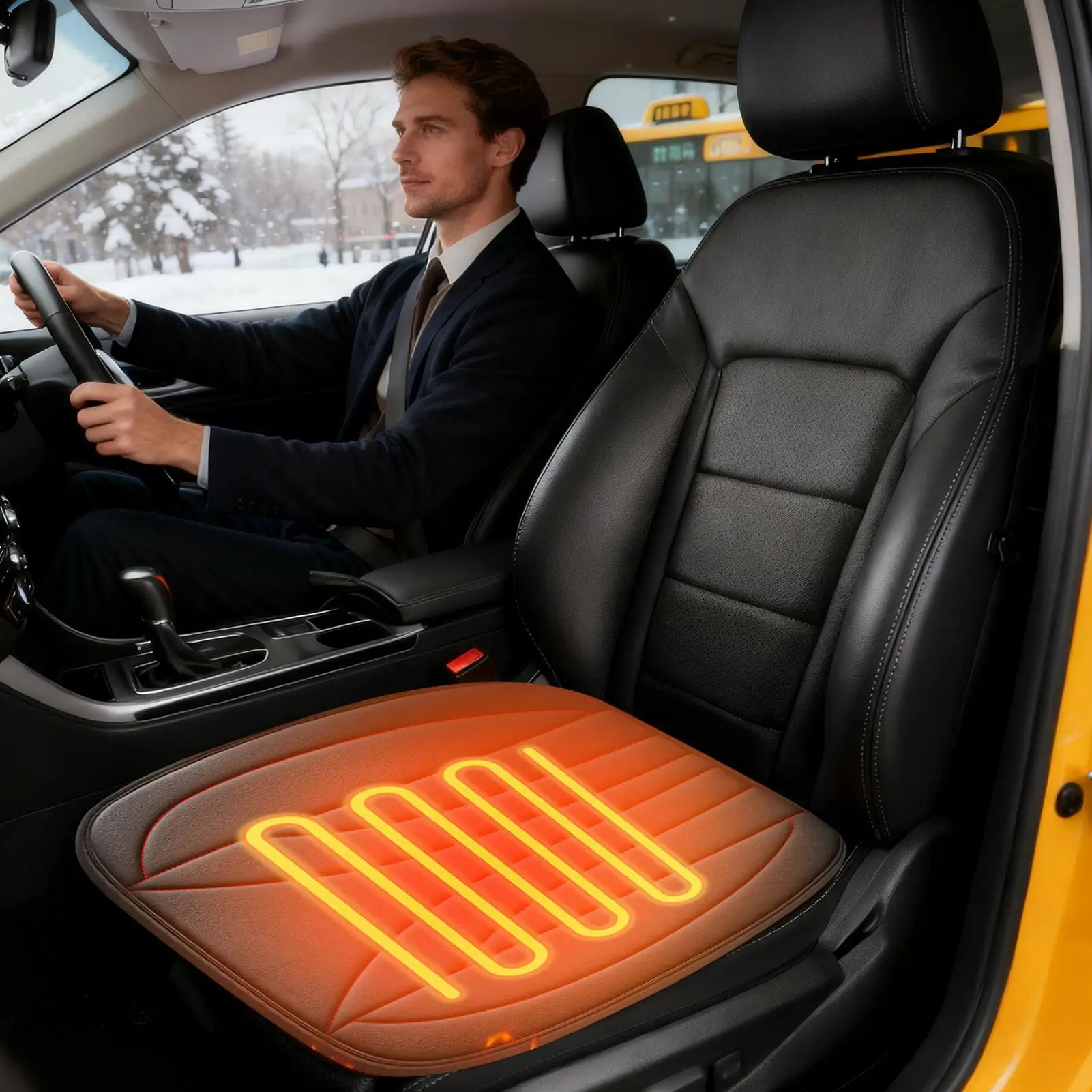 Heated Car Seat Cover USB Anti-slip Heating Pad Anti-slip Car Seat Warmer For Truck SUV Trailer Tractor Men Women Driver Elderly