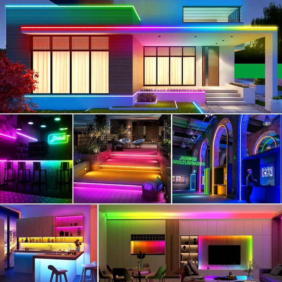 Dream Color Led Strip Light 220V RGBIC Dimmable IP67 Waterproof Rainbow Chasing Flexible Tape Bluetooth Control 30M 50M 100M