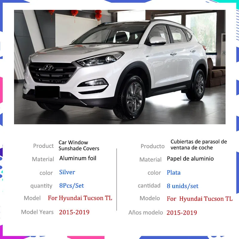 For Hyundai Tucson TL 2015~2019 2018 MK3 High configuration Car Full Coverage Sun Visor Sun Protection Windshiel Car Side Window