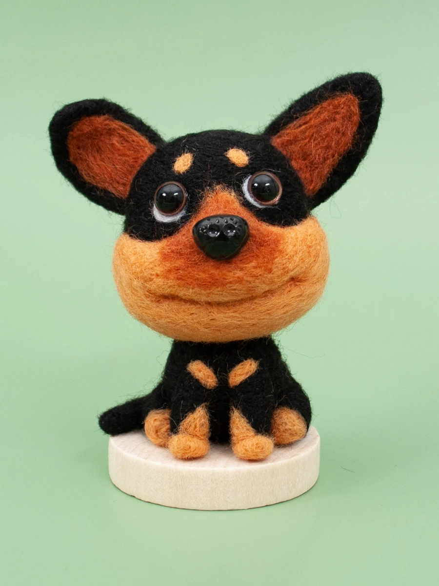 

Handmade Wool Felt Sticker Bee Dog Doll Finished Product Hanging Toy Doll Figure Keychain Craft Material DIY Sewing Kit