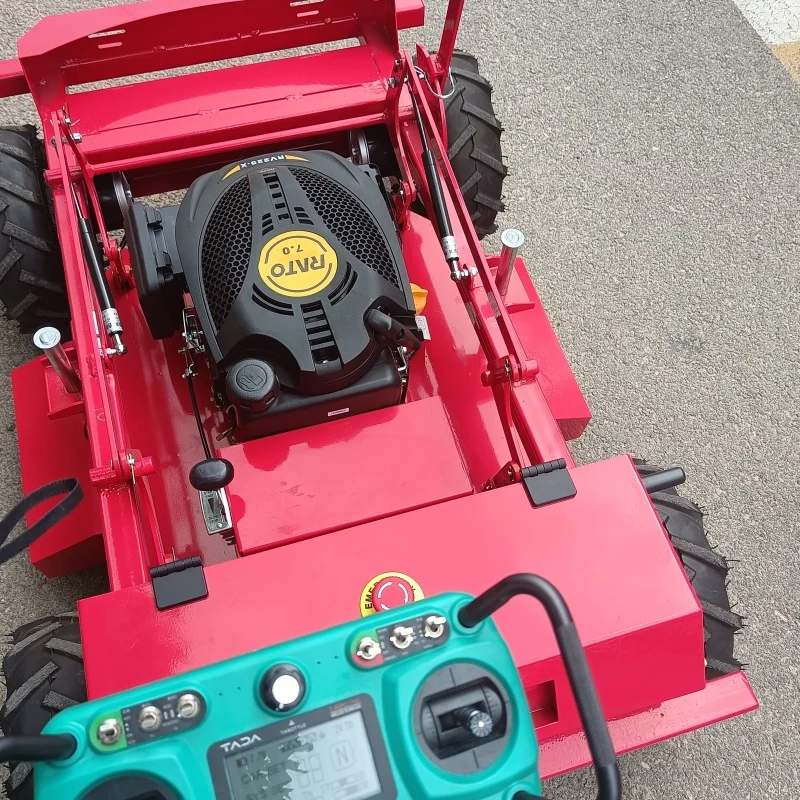 

Customized lawn mower with remote start and remote control. New intelligent lawn mower. Zero-turn lawn mower.