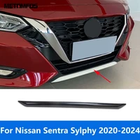 Para Nissan Sentra Sylphy 2020-2023 2024 Kit de carrocería embellecedor de labio de parachoques inferior delantero cromado Protector divisor de alerón accesorios de coche