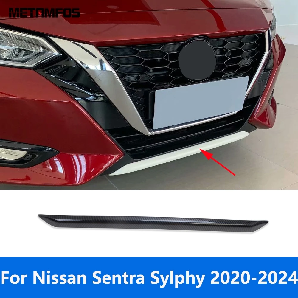 For Nissan Sentra Sylphy 2020-2023 2024 Chrome Front Lower Bumper Lip Trim Body Kit Spoiler Splitter Protector Car Accessories