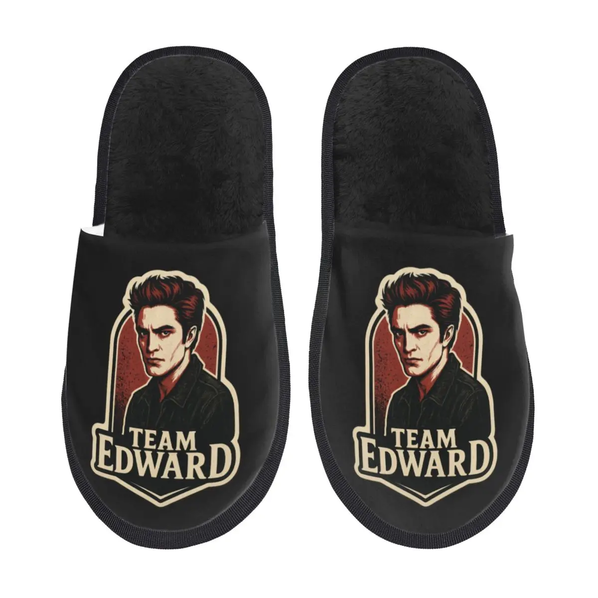Custom Twilight Team Edward Cullen Soft Memory Foam House Slippers Women Cozy Warm Anti-Skid Slipper