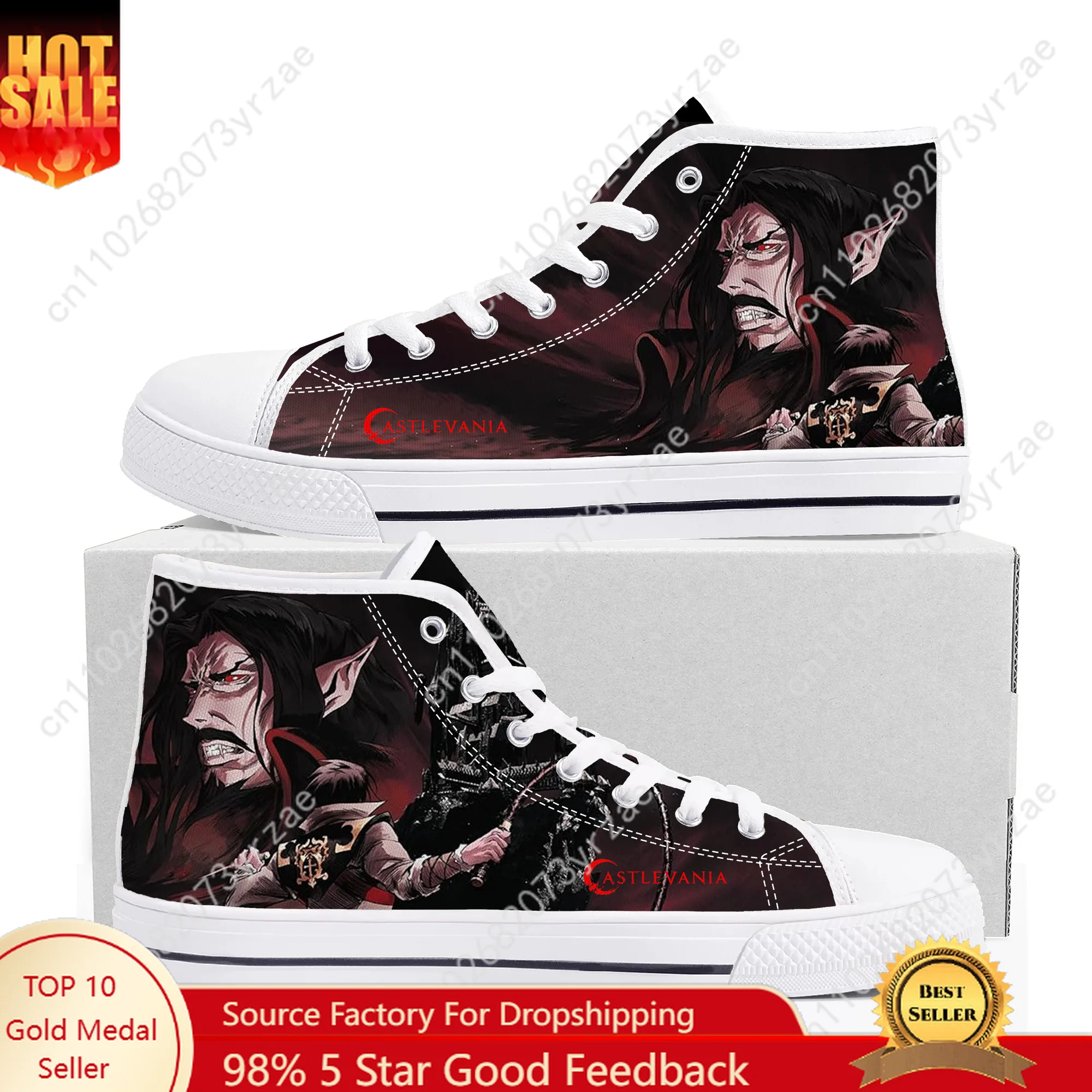 

Castlevania High Top High Quality Sneaker Mens Womens Teenager Canvas Sneaker Casual Personalized Patterns Shoe Customize Shoes