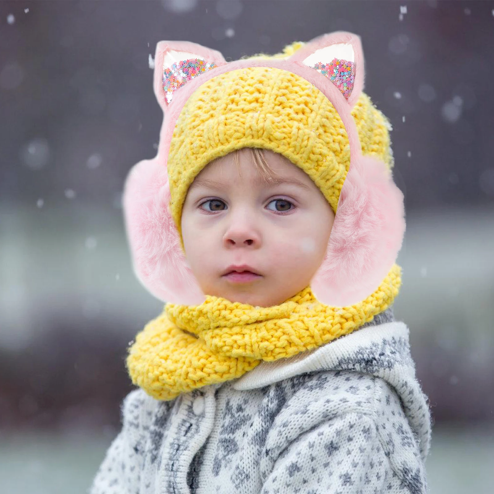 

Foldable Pink Childrens Earmuffs Plush Lined Winter Ear Warmers Kids Cold Weather Protection Ski Gear Earmuff Accessories