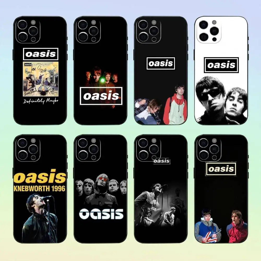 Etui na telefon Rock Band O-Oasis do iPhone'a 17, 16, 15, 14, 13, 12, 11 Plus, Pro Max, miękki czarny pokrowiec