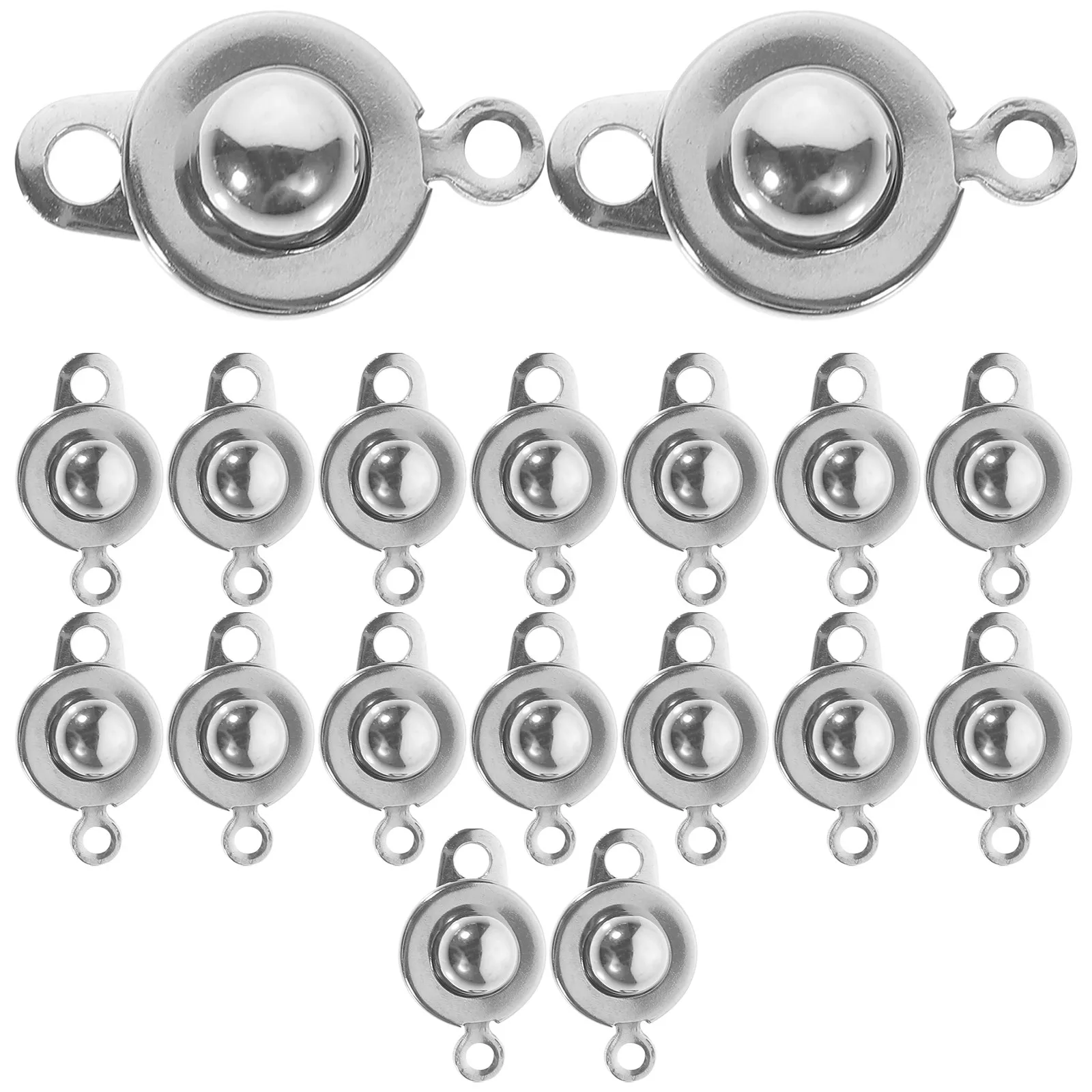 18Pcs Stainless Steel Snap Clasps Rotating Ball Socket Connectors for DIY Jewelry Making Necklace Bracelet Chain Fasteners