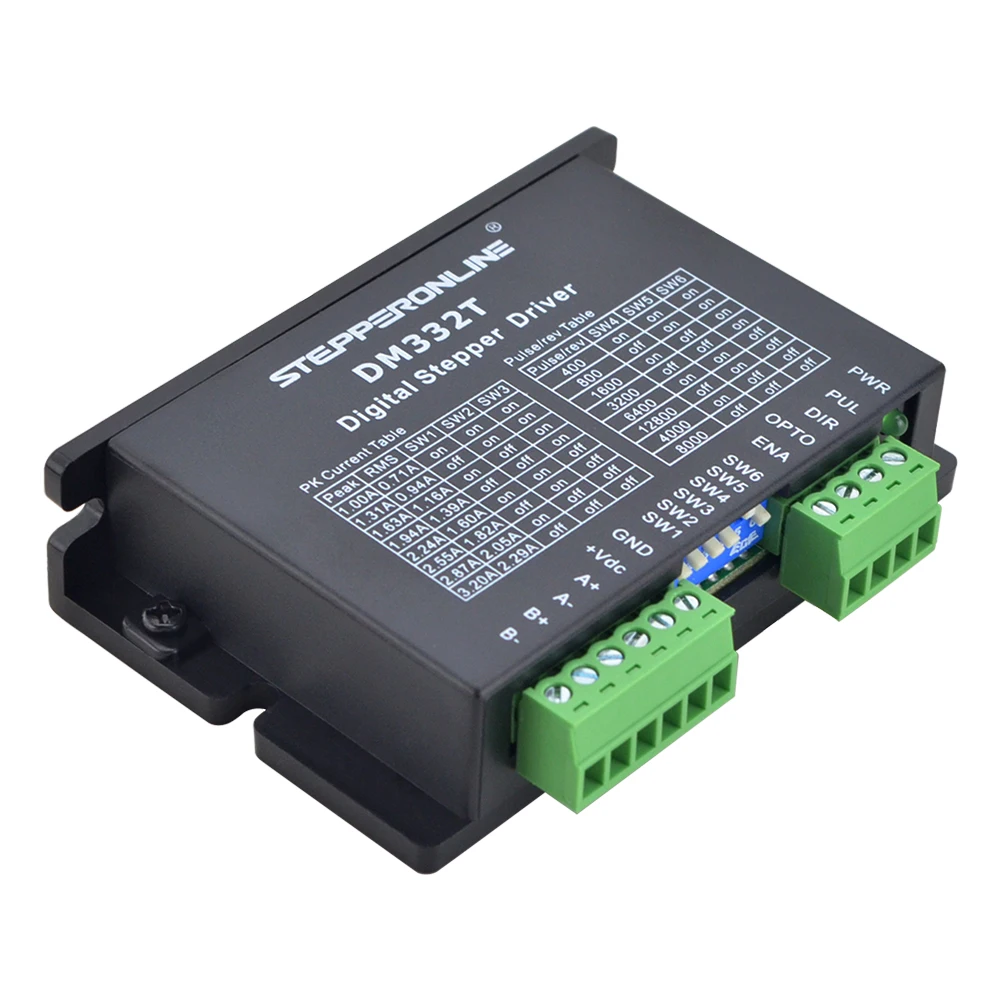 Digital Stepper Motor Driver 1.0-3.2A 10-30VDC Stepper Motor Controller for Nema 17, 23 Stepper Motor DM332T