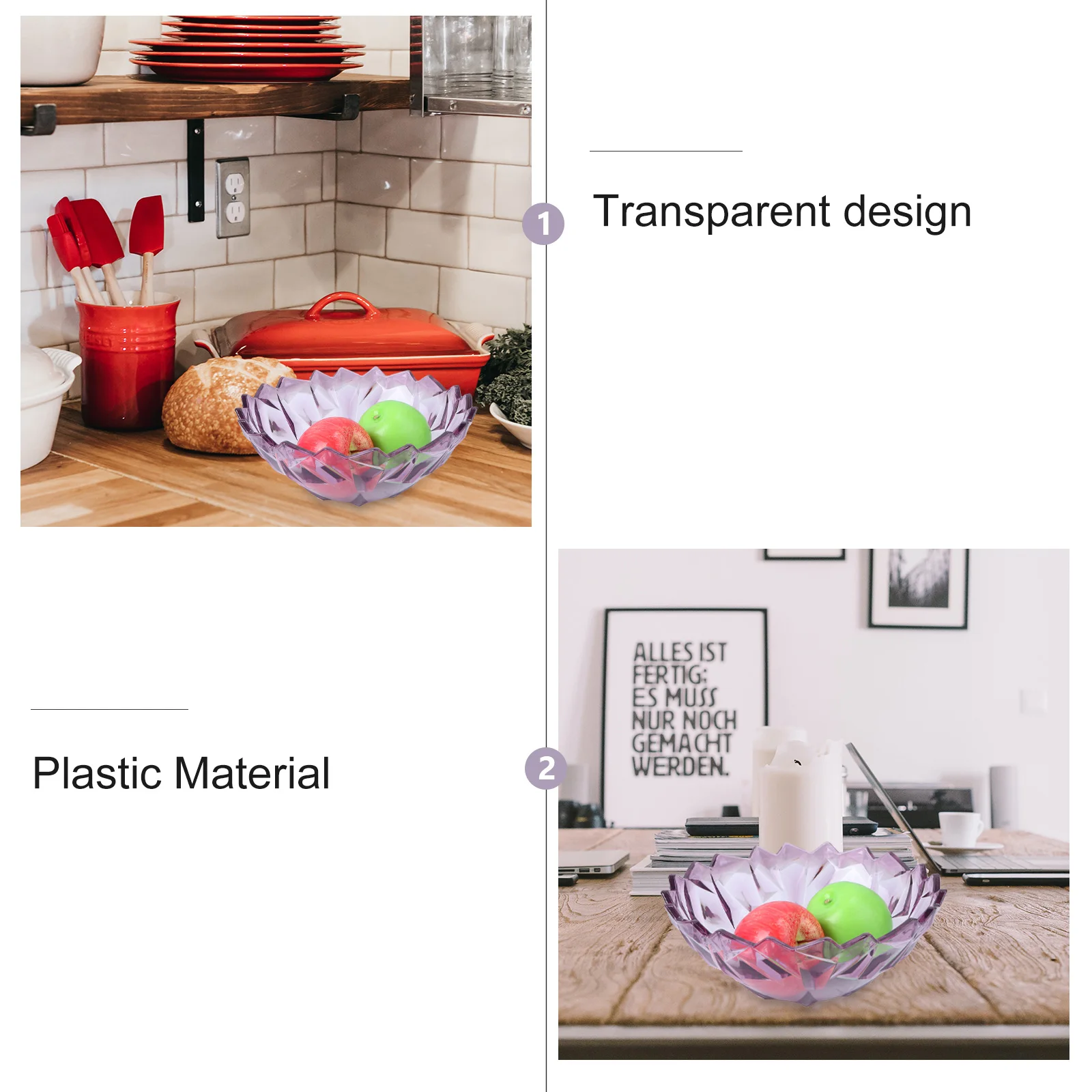 

Plastic Fruit Snack Tray Transparent Dry Plastic Tray Plate Creative Candy Container Purple Diamond Kitchen