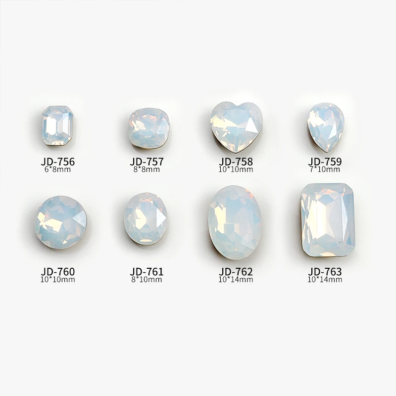 5PCS Sparkle Ice Translucent Snow Egg White Sharp Diamonds Crystal Nail Art Rhinestones Jewelry Decorations Manicure Ornaments