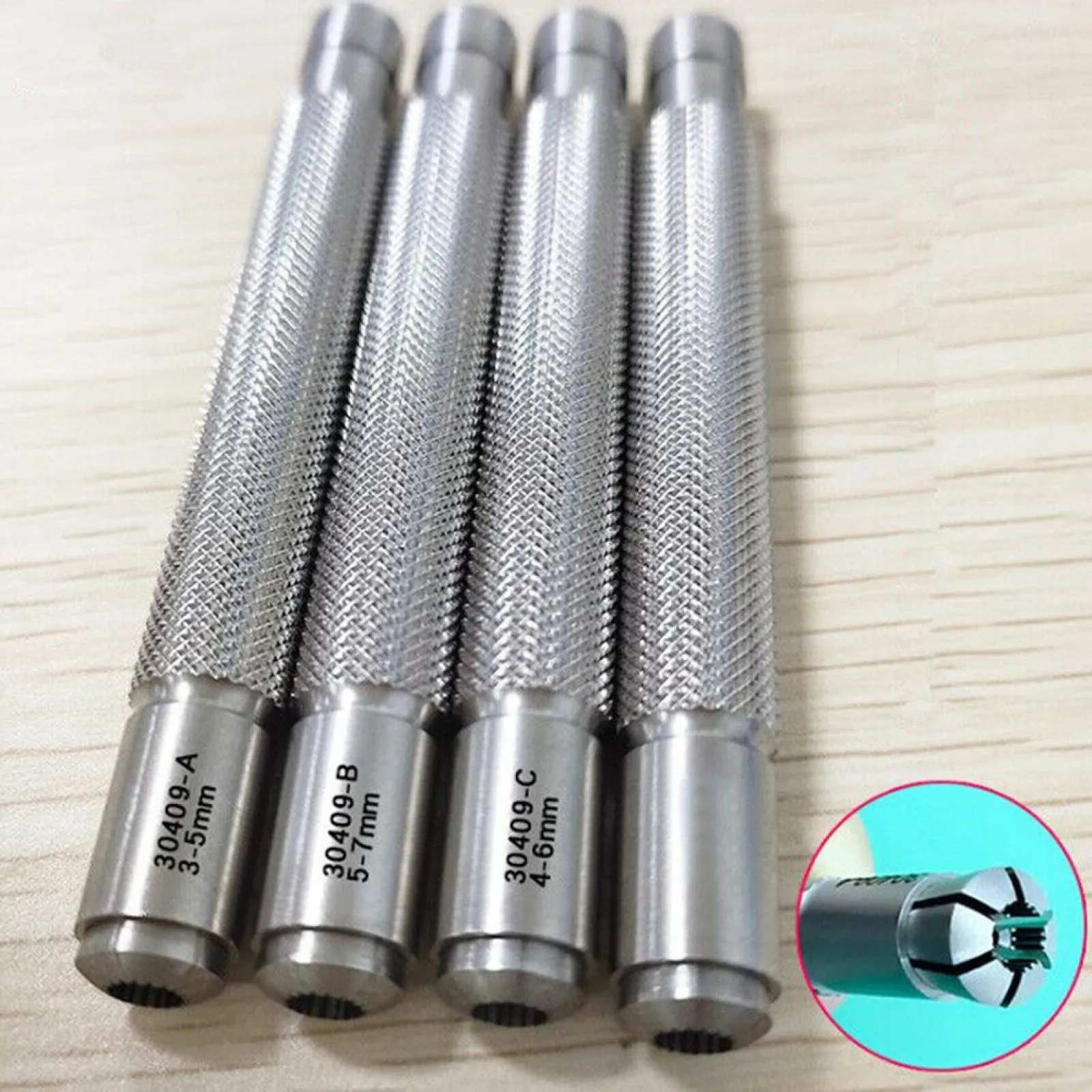 Stainless Steel Watch Crown Winder Tool with Spring-Loaded Jaws, 4 Sizes Manual Winding Helper for Watchmaker