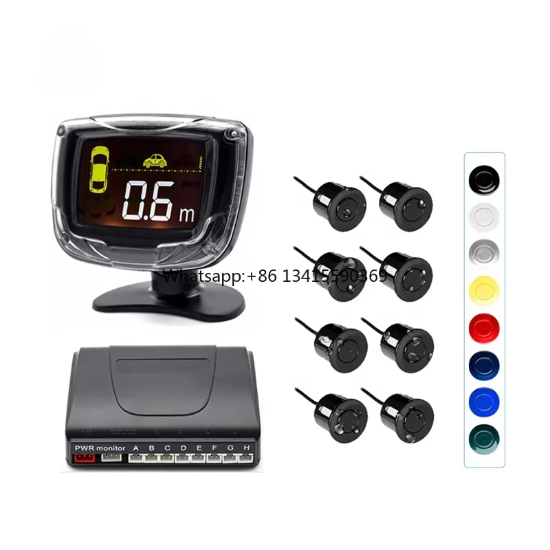 

Car Parking Blind Spot Radar Assistant Auto Parktronic LCD Parking with 8 Sensors Reverse Backup Monior System