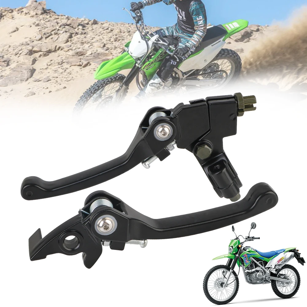 Handlebar Drum Lever Fit Motorcycle Clutch Brake Lever Aluminum Alloy Snap Back Type Leve Left/Right set Foldable