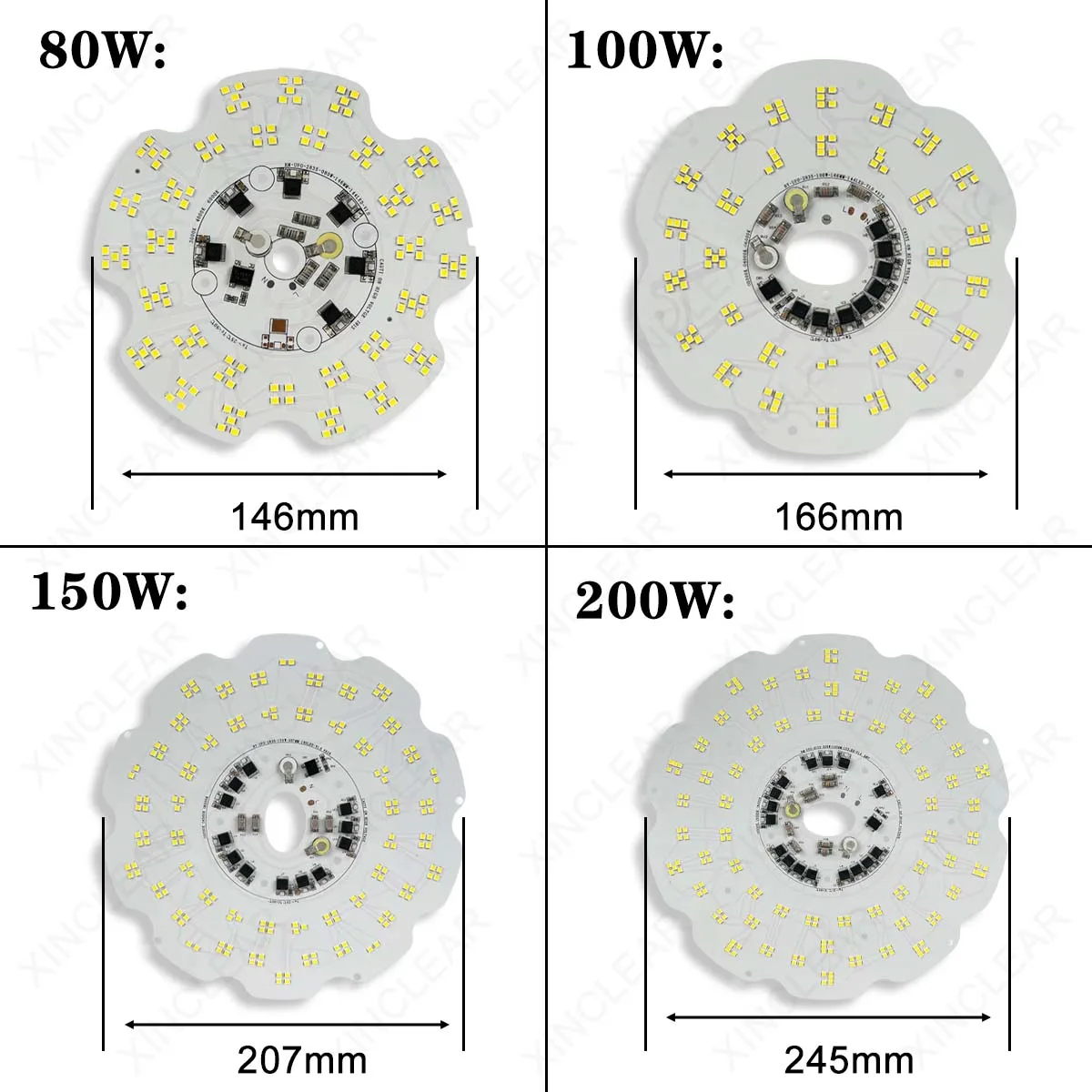 Panel świetlny LED 200 W 150 W 100 W 80 W Bezpośredni AC 220 V SMD 2835 Panel świetlny UFO Nadaje się do oświetlenia High Bay Komercyjne oświetlenie