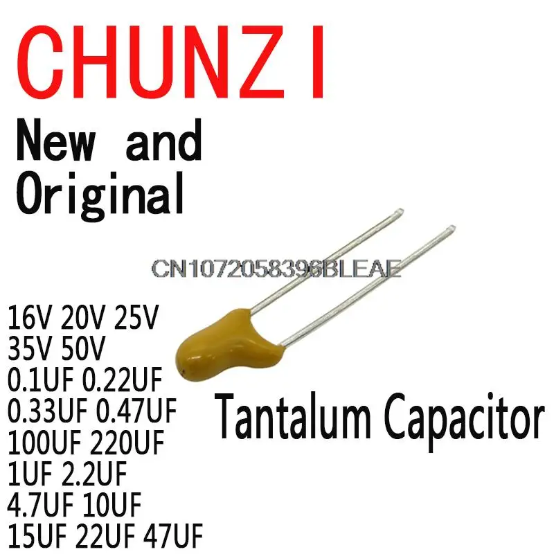 5PCS New Tantalum Capacitor 16V 20V 25V 35V 50V 0.1UF 0.22UF 0.33UF 0.47UF 100UF 220UF 1UF 2.2UF 4.7UF 10UF 15UF 22UF 47UF 