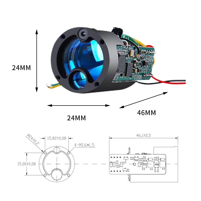 600M 1000M 1500M Telemetro Range Finder Laser Distance Meter Module  LWNV7 Infrared Metro Laser Rangefinder Sensor