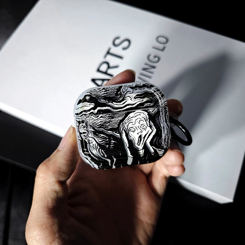 Чехол Scream для Apple Airpods Pro 1-го 2-го поколения, чехол для Airpods 4 3 2 1, защитный корпус, выражение, знаменитая живопись