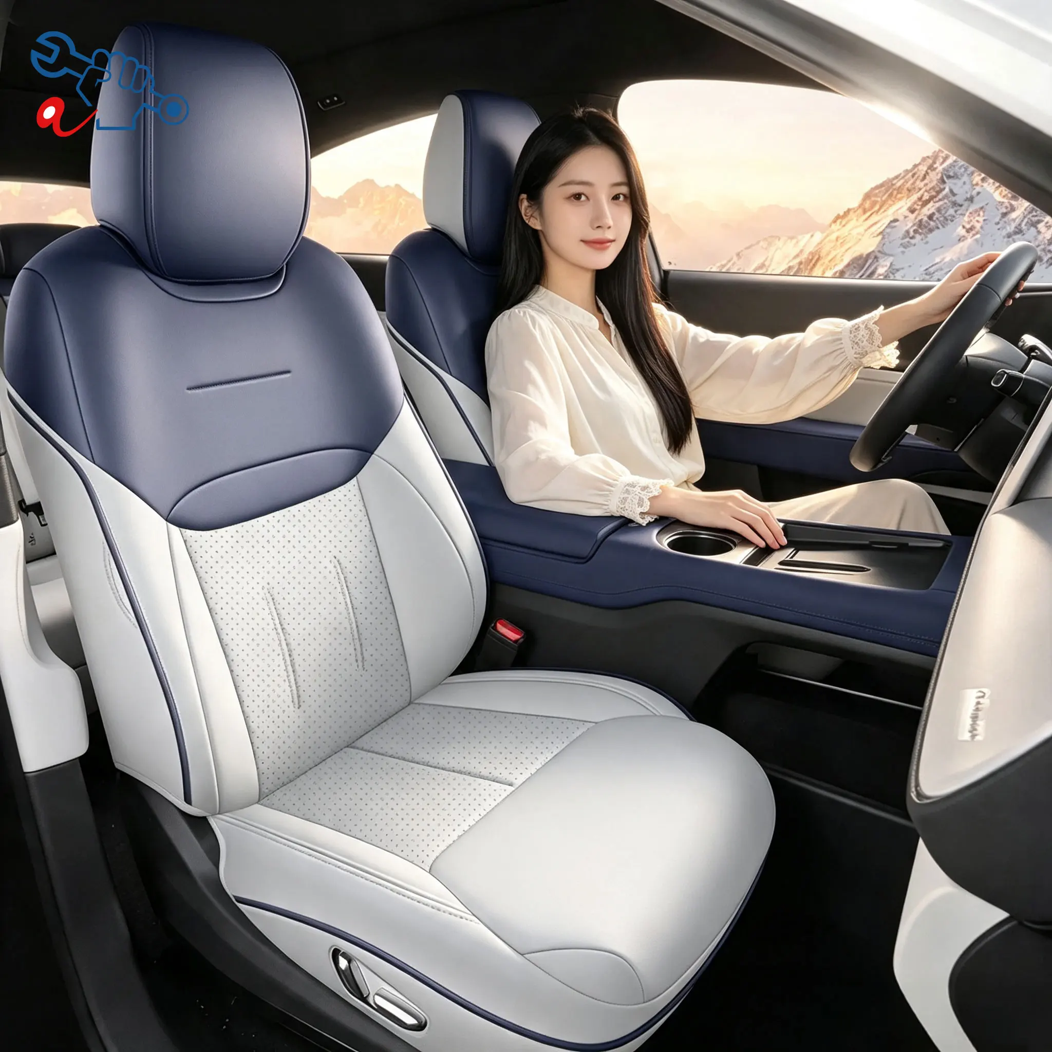 Left-Drive Car Seat Cover For XPeng G6 2023-2026 Full Surround Protective Covers All Season Seat Cushion Custom Fit Automobile