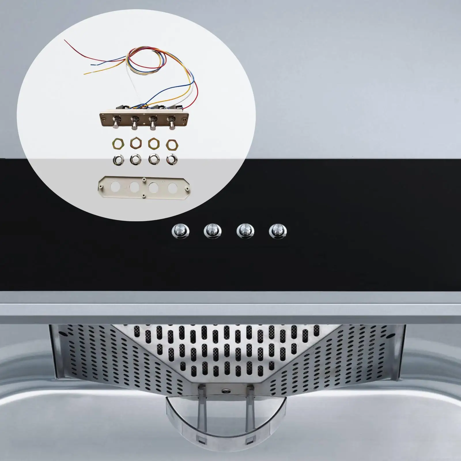 Painel de placa de controle do interruptor do capô, fácil de instalar, interruptor da placa chave