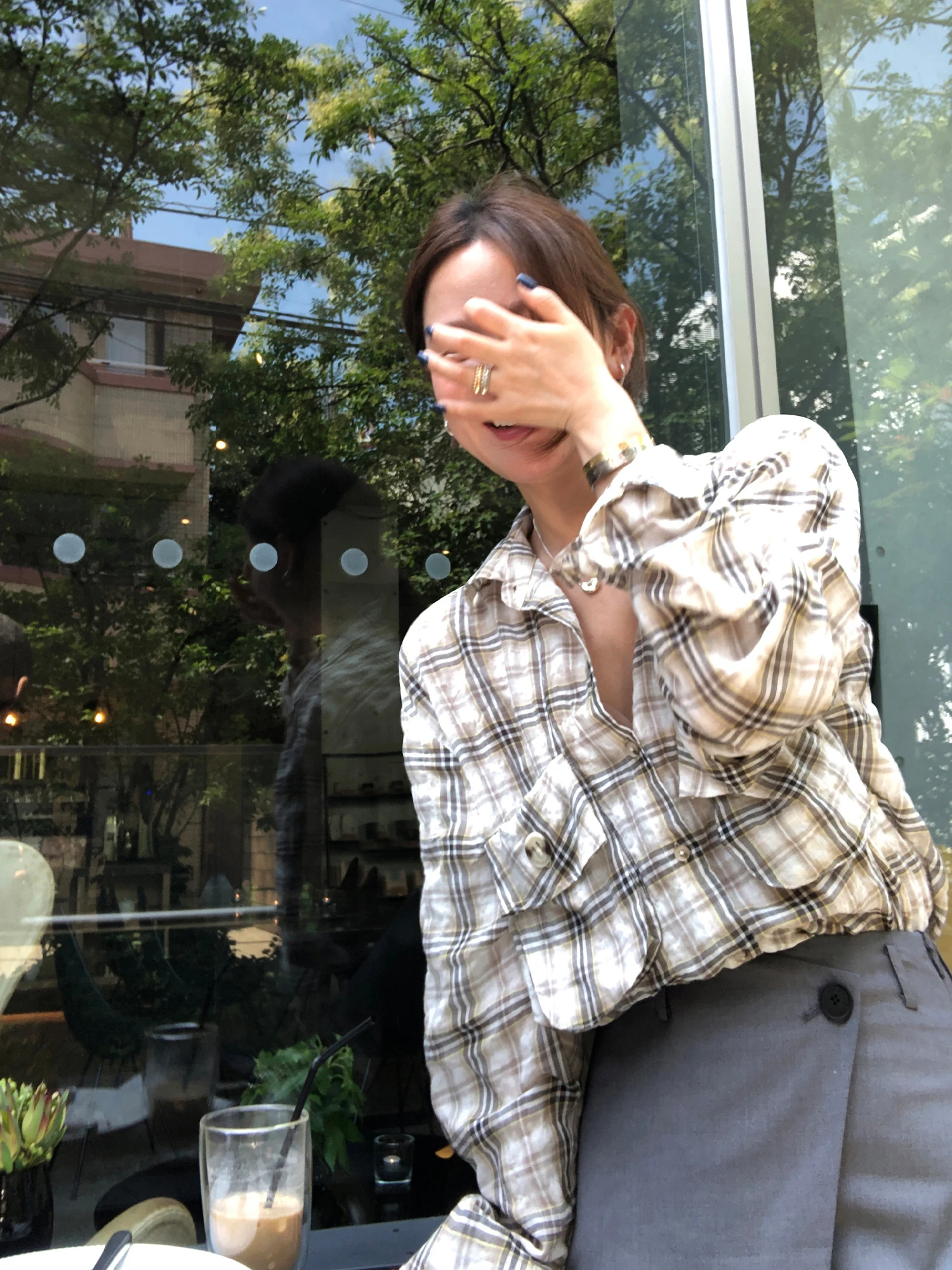 

WXLSTUDIO Ретро-рубашка в клетку с длинным рукавом, женская, свободного кроя, повседневная, хлопковая, с воротником, на пуговицах, весна-лето, новинка