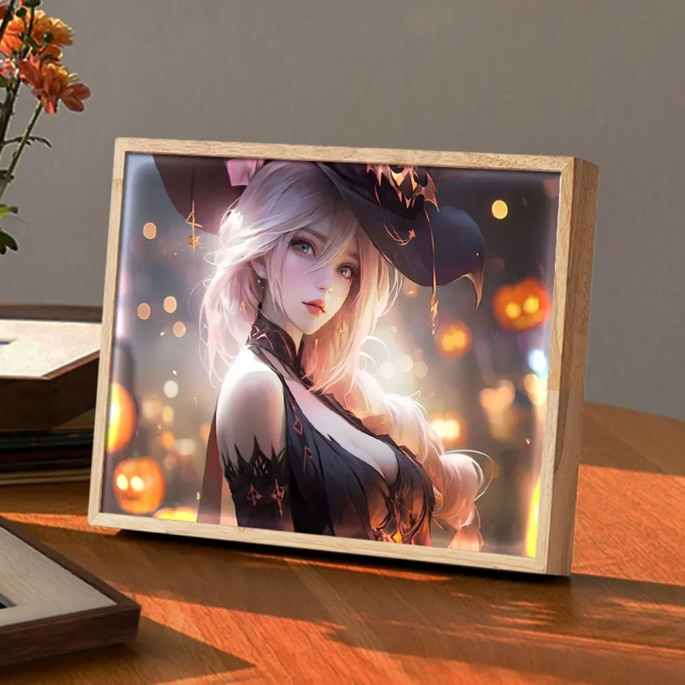 Anime Game Peripheral Cartoon Ahri Jinx High Definition Painting LED Light Picture Bedroom Atmosphere Decoration Festivals Gift